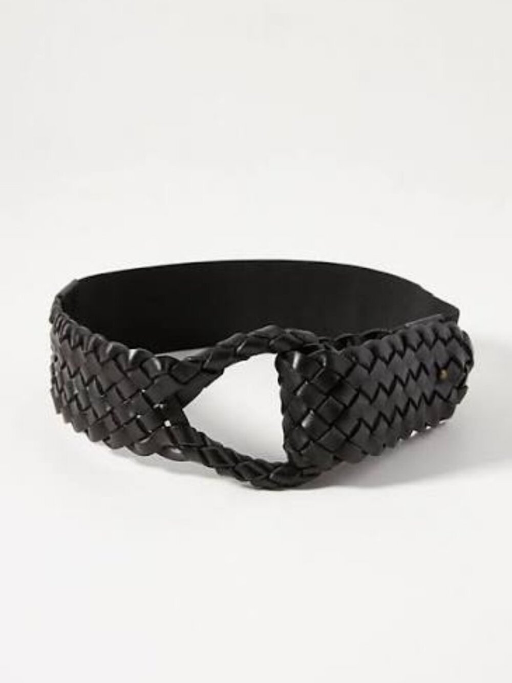 Anthropologie Leather Diamond Stretch Belt – Black | XS/S | Like New